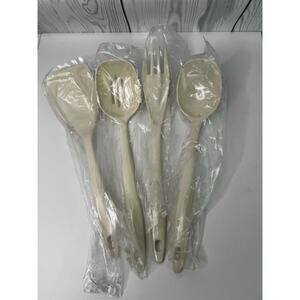 4 Pc MCM Melamine Ware Old Stock Kitchen Serving Utensils Ivory Spatula Spoon